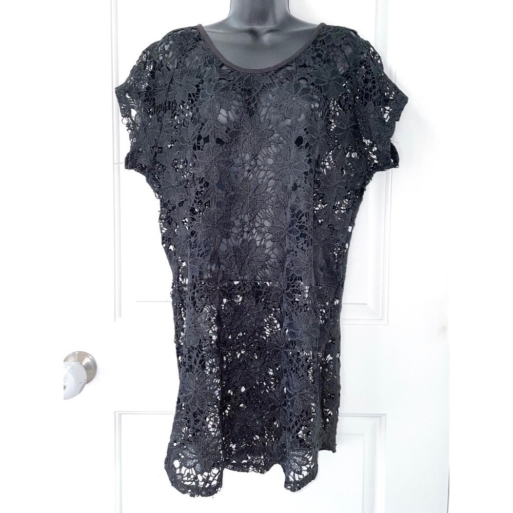 Black lace swimsuit cover